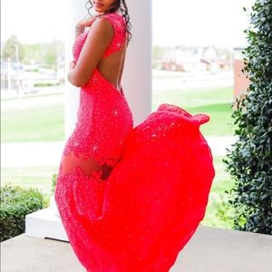 EUC: Jovani hot pink prom dress size 8